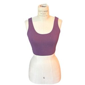 Garage Purple Crop Tank Top Open Back Cutout Women's Size X‎ Small XS